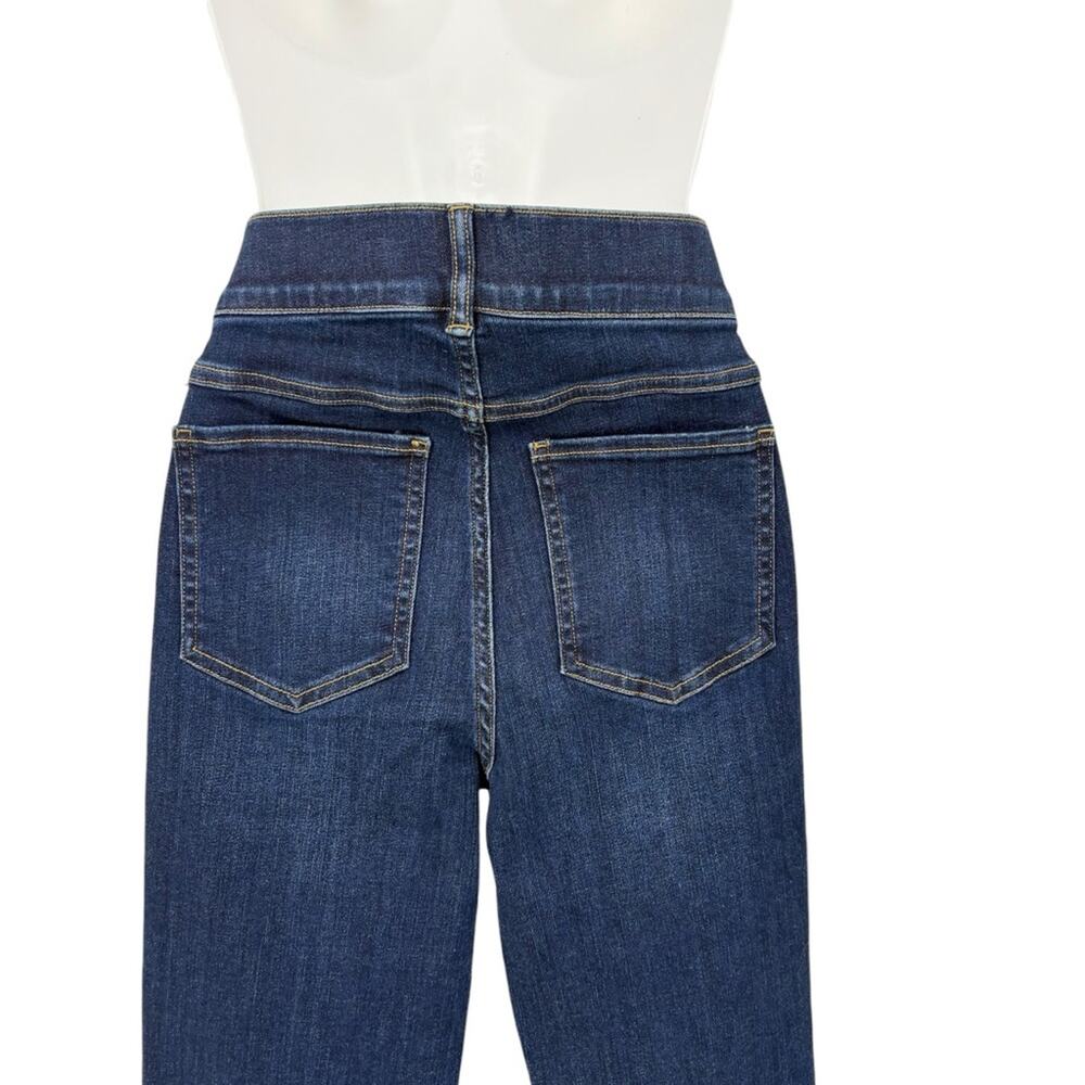Spanx EveryWear Flare Jeans Medium Petite Dark Wash High Rise Pull On NWT - Picture 8 of 13